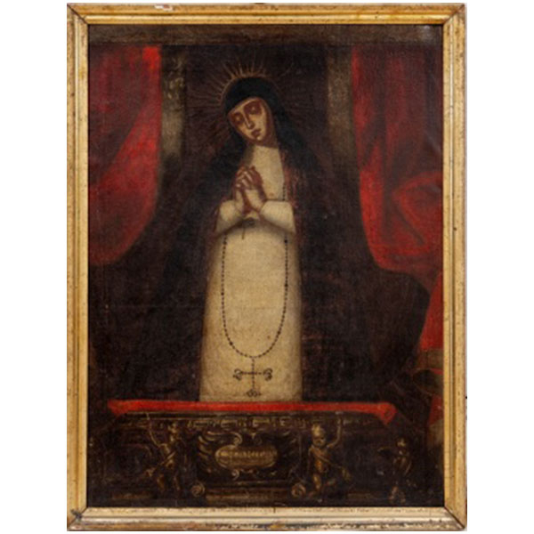 ESCUELA ESPAÑOLA  (S. XVIII) "Nuestra Señora de la Soledad de la Victoria " Óleo / Lienzo 