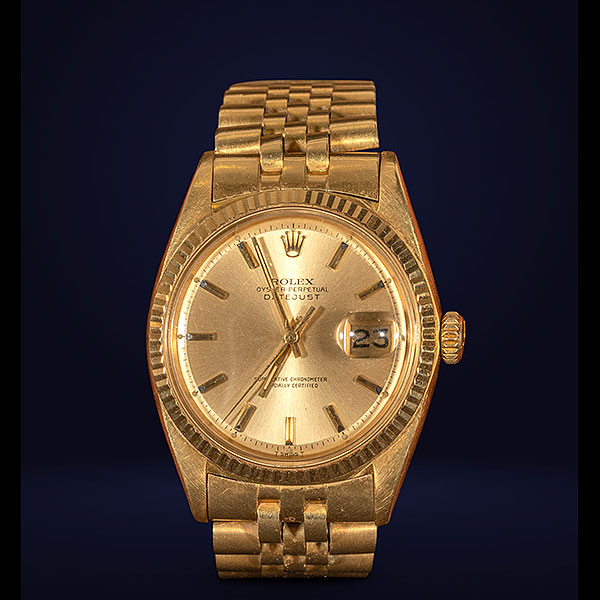 ROLEX Oyster Perpetual DateJust ref. 1601 Superlative Chronometer Officially Certified, de caballero con caja y brazalete en oro amarillo de 18 K.