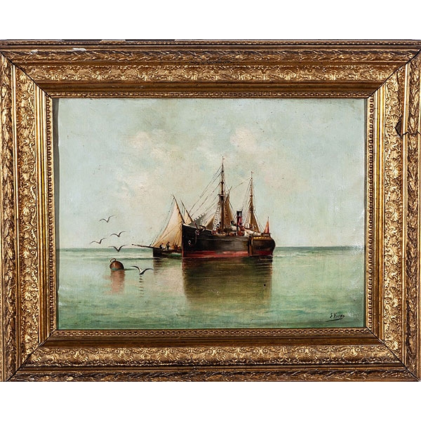 Escuela espa&ntilde;ola S.XIX "Marinas"