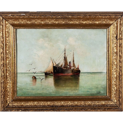 Escuela espa&ntilde;ola S.XIX "Marinas"