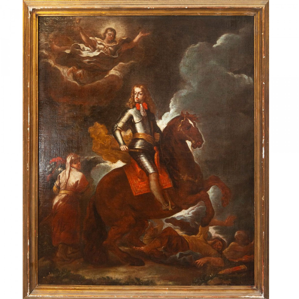 Lote Estrella - Carlos II a Caballo - Luca Giordano (N&aacute;poles, 1634-1705).    &Oacute;leo sobre lienzo.