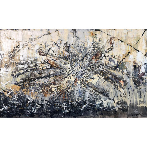 Angels Vinyals (Barcelona, 1954). "Big Bang". Obra realizada en técnica mixta 