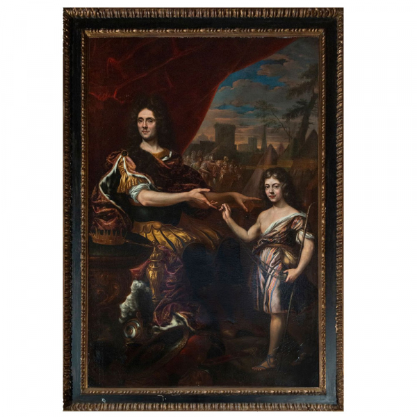 Escuela Holandesa XVII. El joven luchador David ante el rey Saúl (una alegoría del rey Luis XIV). 