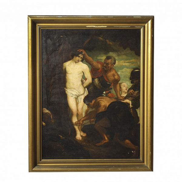 Seguidor de Anton Van Dyck "Martirio de San Sebastián", s.XVIII-XIX.  Óleo sobre lienzo. 