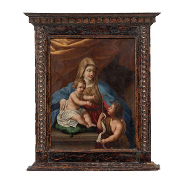 ESCUELA ITALIANA  (S. XVII) "Virgen con Niño y San Juanito"