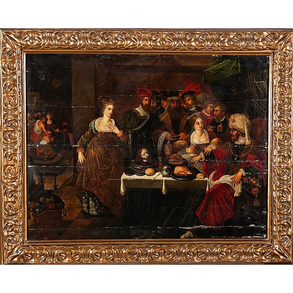 Escuela flamenca, S.XVII Decapitaci&oacute;n de San Juan Bautista y Salom&eacute;