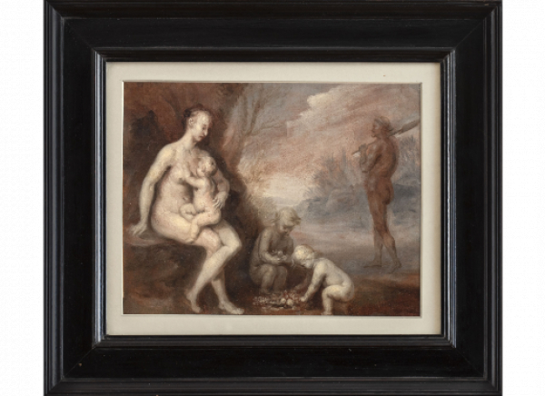 OTTO VAN VEEN, también conocido como OTTO VENIUS O OCTAVIUS VAENIS (Leiden, c. 1556- Bruselas, 1626).  Adán y Eva en el paraíso.    