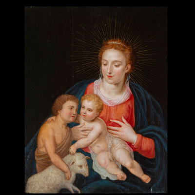 Manera de GERARD DAVID (c. 1460-1523) - Gran Óleo sobre tabla del siglo XV a inicios del siglo XVI.