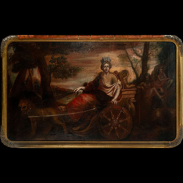 Escuela Española del siglo XVII - Triunfo de Cibeles.   Óleo sobre lienzo.