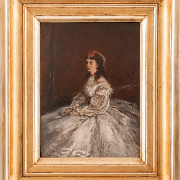 "La Mujer del abanico" ESCUELA ESPAÑOLA DE FINALES DEL SIGLO XIX