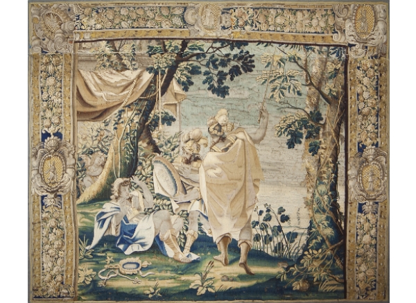 "El rapto de Helena". Tapiz en lana. Bruselas, S. XVII.