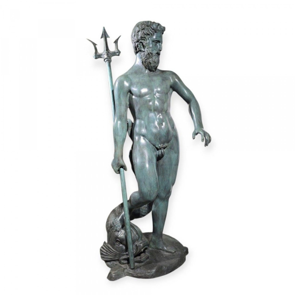 Monumental estatua de bronce de "Neptuno". Siglo XX. 170 cm.
