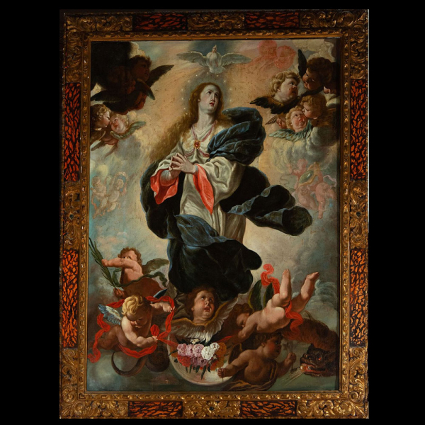 Gran Virgen Inmaculada, Acisclo Antonio Palomino y Velasco, Bujalance, Córdoba, 1655 - Madrid, 1726.   Óleo sobre lienzo