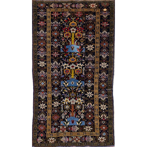 Alfombra de lana de color azulado