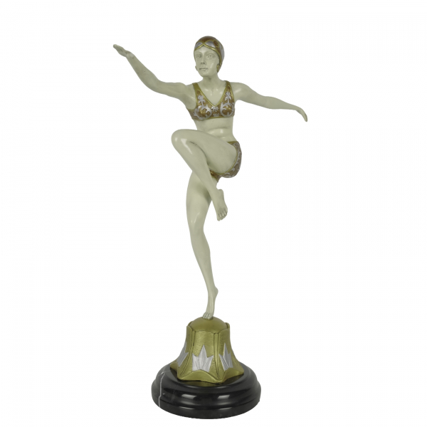 Despu&eacute;s de Ferdinand Preiss (Erbach, Alemania, 1882-Berl&iacute;n, Alemania, 1943)  Con brio.  Escultura en bronce patinado Firmada.