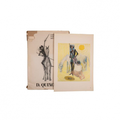 CERVANTES. PORTINARI. DRUMMOND. "D. QUIXOTE. 21 desenhos de C&acirc;ndido Portinari. Glosas de Carlos Drummond de Andrade" Rio de Janeiro: Diagraphis, 1972.