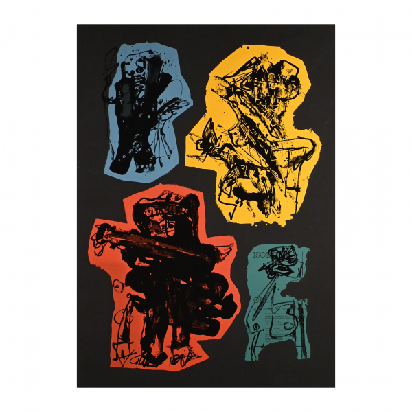 Antonio Saura (Huesca, 1930-Cuenca, 1998)  Tu cabello es amarillo.  Serigrafía sobre papel Vélin fino blanco.