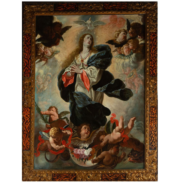 &quot;Gran Virgen Inmaculada&quot; Acisclo Antonio Palomino y Velasco (Bujalance, Córdoba, 1655 - Madrid, 1726).   Óleo sobre lienzo