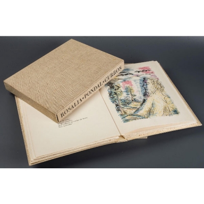 LIBRO DE POEMAS ILUSTRADO DE ROSALÍA DE CASTRO - PONDAL - CURROS con litografías