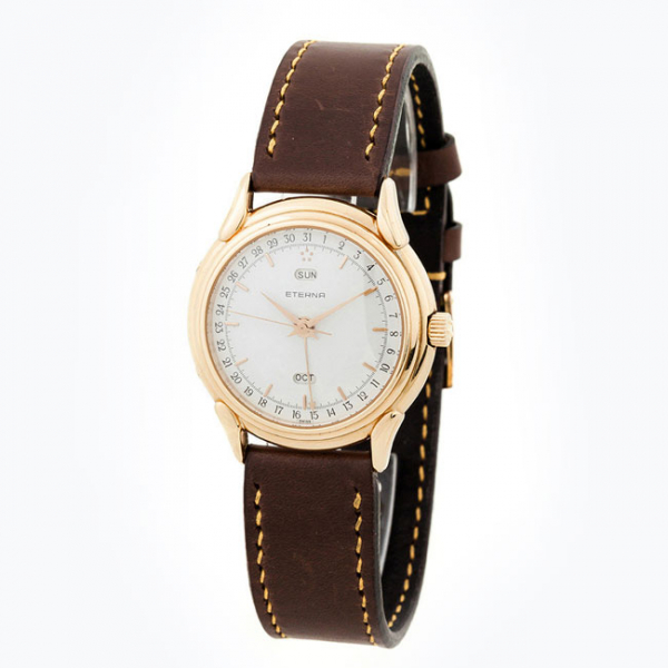 Reloj vintage, cab., suizo, ETERNA Automatic. Triple Calendario. S&oacute;lida caja maciza en oro amarillo 18 K