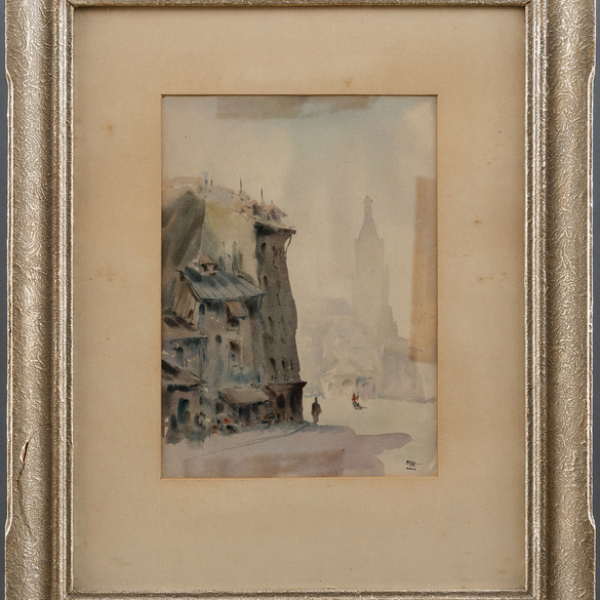 "Calle de París"  Escuela Francesa, Siglo XX 