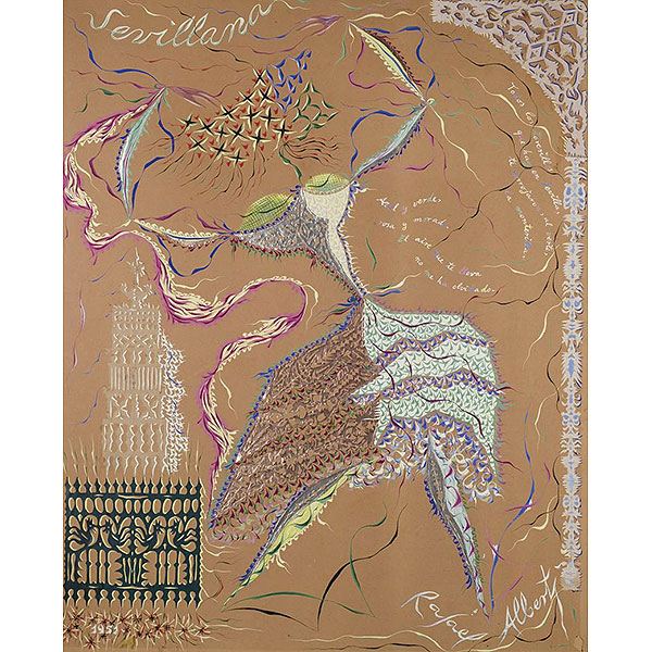 Rafael Alberti. Sevillana  Gouache