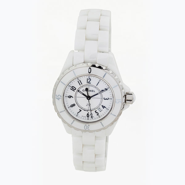 Reloj suizo sra.-cadete CHANEL, J12 de acero y cerámica blanca de alta resistencia. 