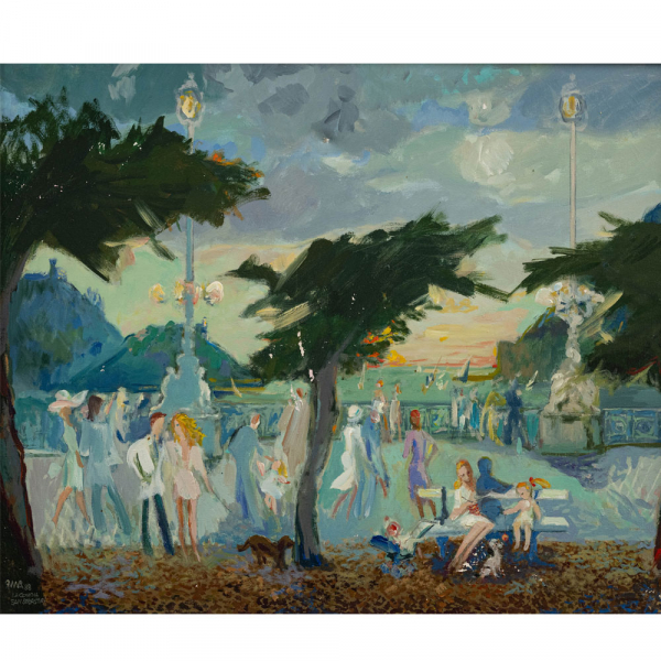 "Paseo de la Concha de San Sebastián"  RAFAEL MUNOA (San Sebastián, 1930 -2012) 