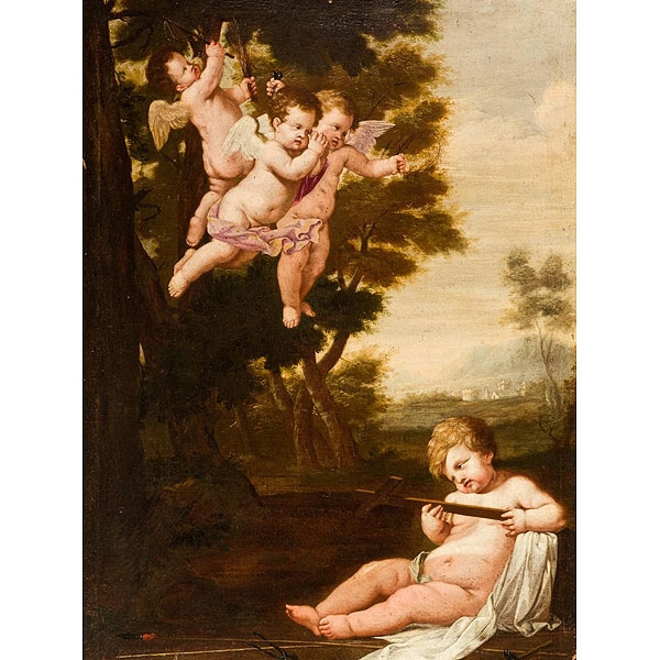 Escuela Francesa S. XVII. Alegoría de Cristo Niño