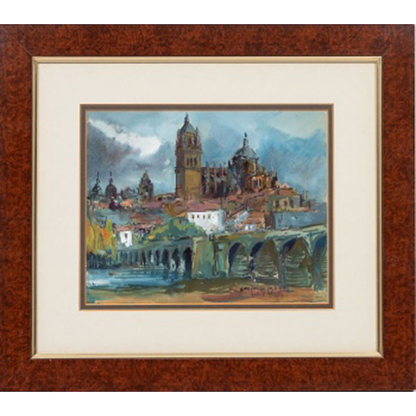 LUIS GARCÍA CAMPOS  (Bilbao 1928 - 2011) &quot;Vista de Salamanca&quot; Firmado: García Campos