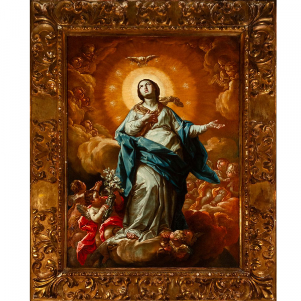 Importante Virgen inmaculada atribuida a Manuel Bayeu y Subías, (Zaragoza, 8 de enero de 1740- Zaragoza,1809).   