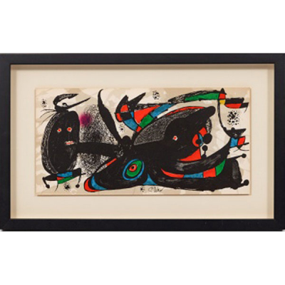 JOAN MIRÓ   (Barcelona 1893 - Palma de Mallorca 1983)  &quot;Sin título&quot;  Firmado: Miró (en plancha)  Litografía / Papel guarro  