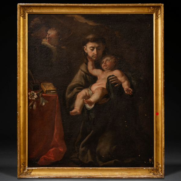 &quot;San Antonio de Padua&quot;  ESCUELA ESPAÑOLA DEL SIGLO XVIII.   Técnica: Óleo/Lienzo