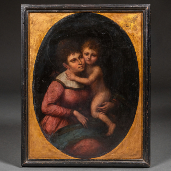 "Virgen con Niño" Autoría: Escuela Italiana Siglo XVIII
