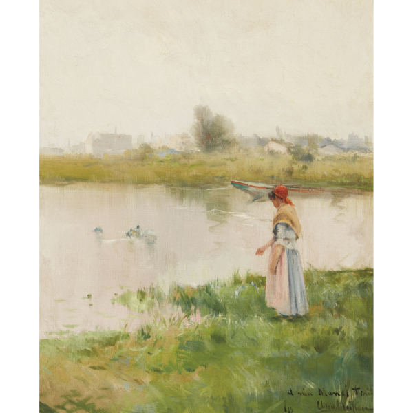 Eliseo Meifrén i Roig (Barcelona, 1857-1940) Joven junto al lago.