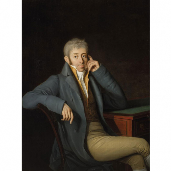 Laurent Dabos.   "Retrato de caballero (1807)". Óleo sobre lienzo. Firmado y fechado (187) en el centro derecha.