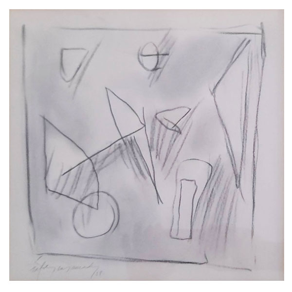 Dibujo original de Alber Rafols Casamada (1923-2009). Album de Taller de 1988. 