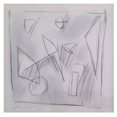 Dibujo original de Alber Rafols Casamada (1923-2009). Album de Taller de 1988. 