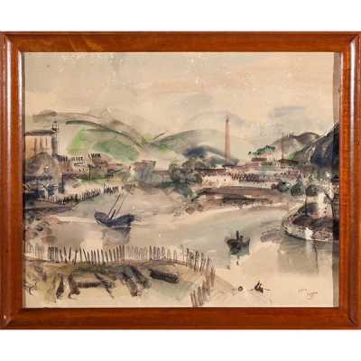 Rafael Munoa Roiz (1930 - 2012)  &quot;Vista del puerto de Lezo&quot; 