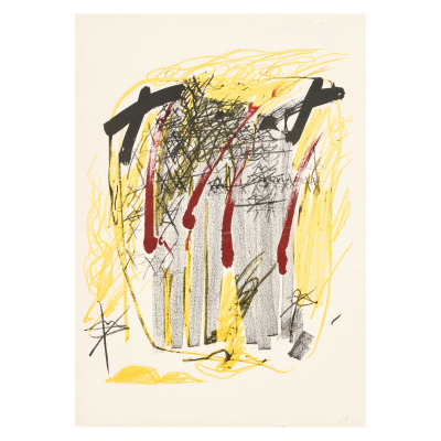 Antoni T&agrave;pies (Barcelona, 1923-2012) Quatre barres, 1971. Litograf&iacute;a sobre papel Guarro.