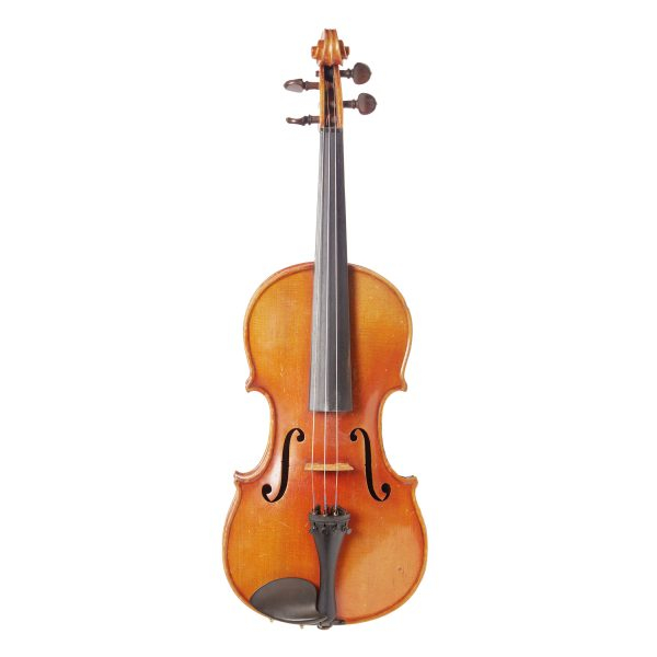 Violín italiano, c.1900. Etiqueta de Antonio Zerboni, Milán. Puente francés Aubert Mirecourt Deluxe.