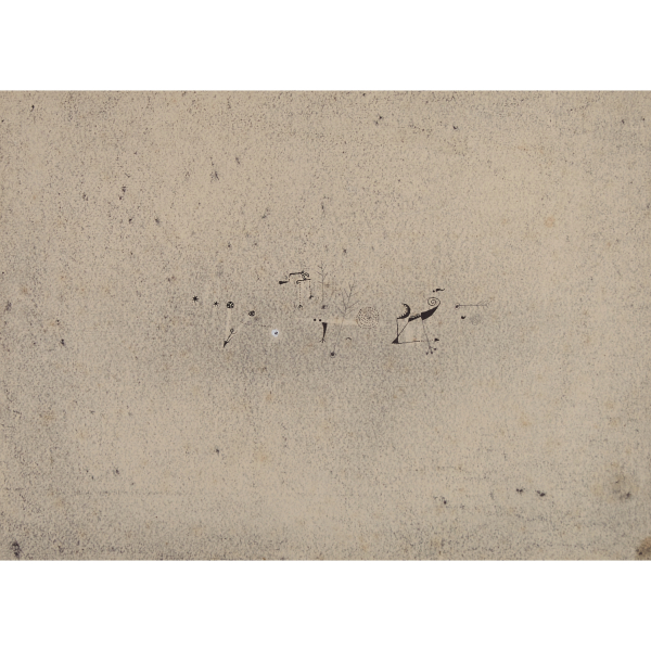 Modest Cuixart (Barcelona, 1925-Palamós, Girona, 2007) Sin título. Tinta china y lápiz sobre papel adherido a tela.