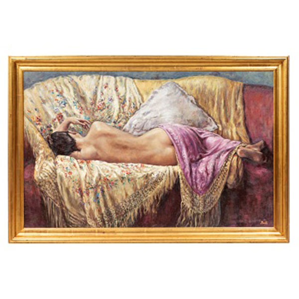 Mª JESUS PERALTA "RUDI"  (Villafranca, Navarra 1952) "Joven desnuda entre mantones"