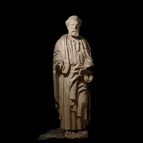 Monumental San Pablo Gótico Francés en Piedra tallada, siglo XIV. 