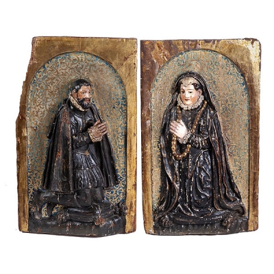 Pareja de relieves "Donantes" Castilla S.XVI