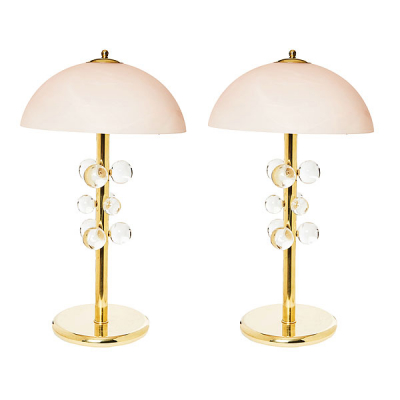 Pareja de lámparas de diseño italiano en cristal de Murano