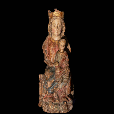 Importante Virgen "Sedes" Tardo Rom&aacute;nica Transici&oacute;n al G&oacute;tico - Siglo XIII. 