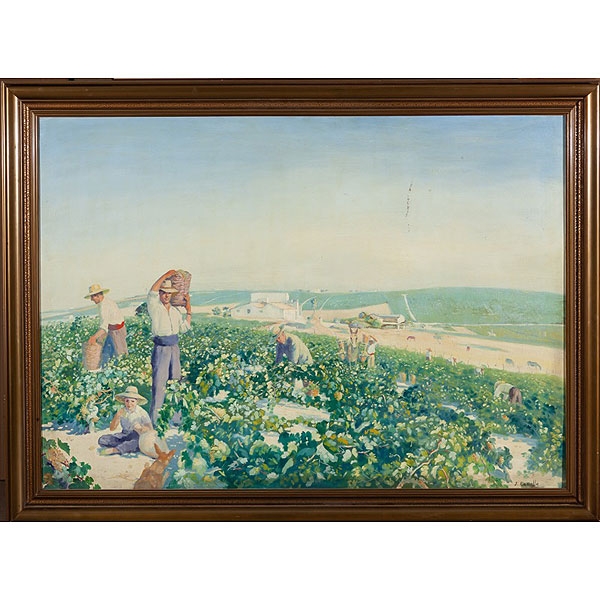 Juan Padilla Lara (J&eacute;rez de la Frontera, C&aacute;diz, 1906 - 1980) "Vendimiando"