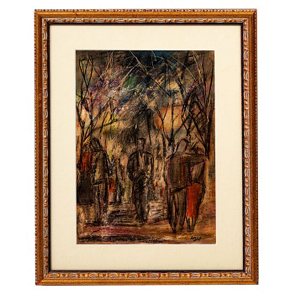 Juan  De Aranoa y Carredano  (Bilbao 1901 - Buenos Aires 1973) "Paseo por el parque"