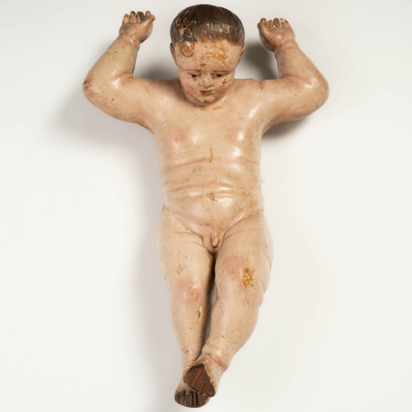 "Chicote" Escultura en madera tallada y policromada del siglo XVI-XVII